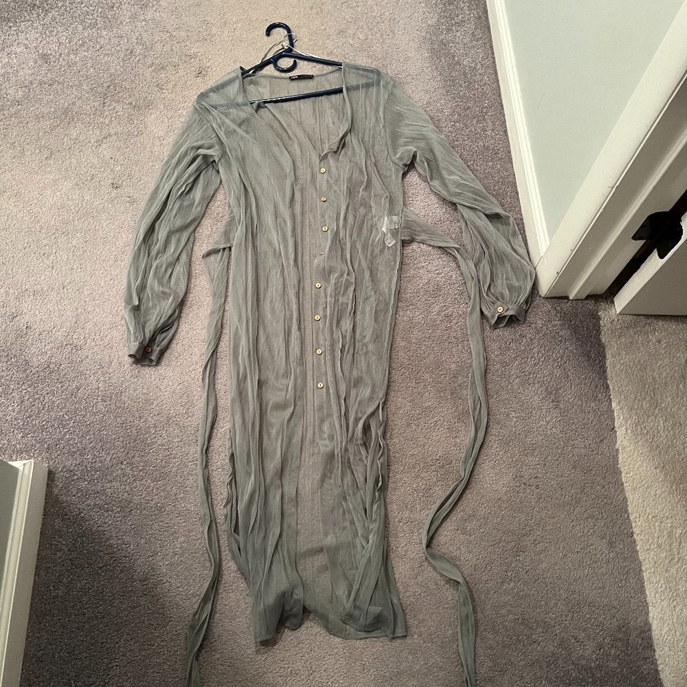 Brand new Zara sheer gray duster shawl